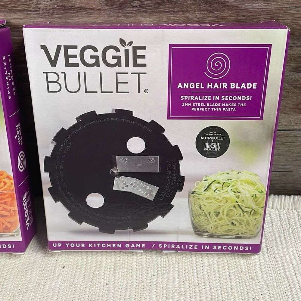 VEGGIE BULLET Angel Hair Blade Spiralizer Blade 2 mm Food Prep New In Open Box